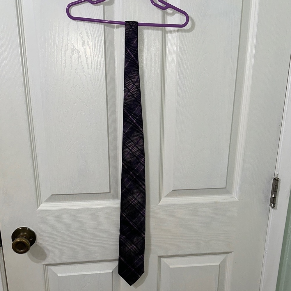 Canali Purple Plaid Tie